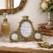 Antique Gold Metal Crown Triple Photo Frame for Multiple Pictures Home Decor